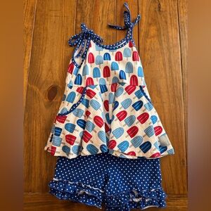 Eleanor Rose Red and Blue Popsicle Kids Matching Set